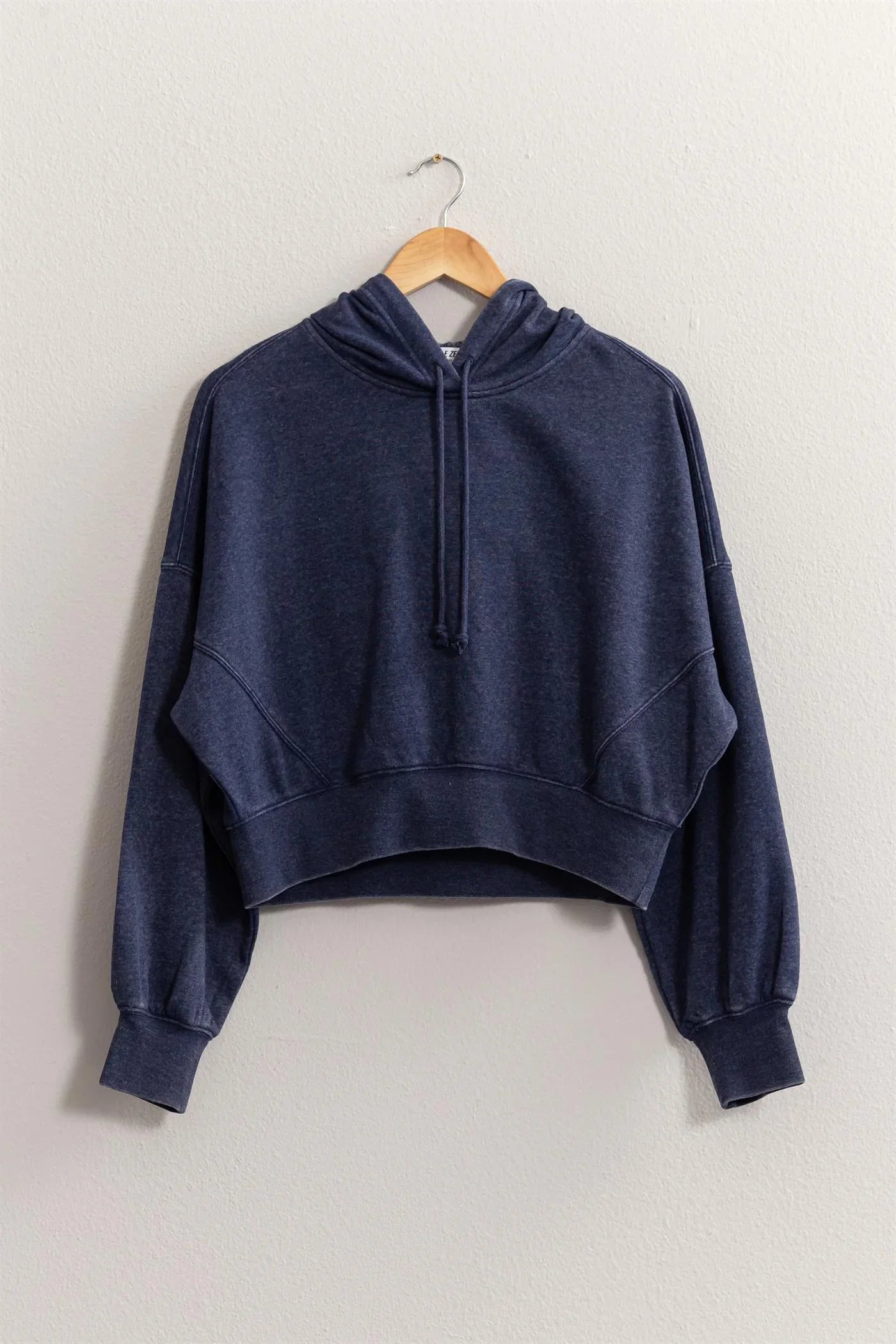 Drop Shoulder Pullover Soft Casual Sweatshirt Cropped Hoodie