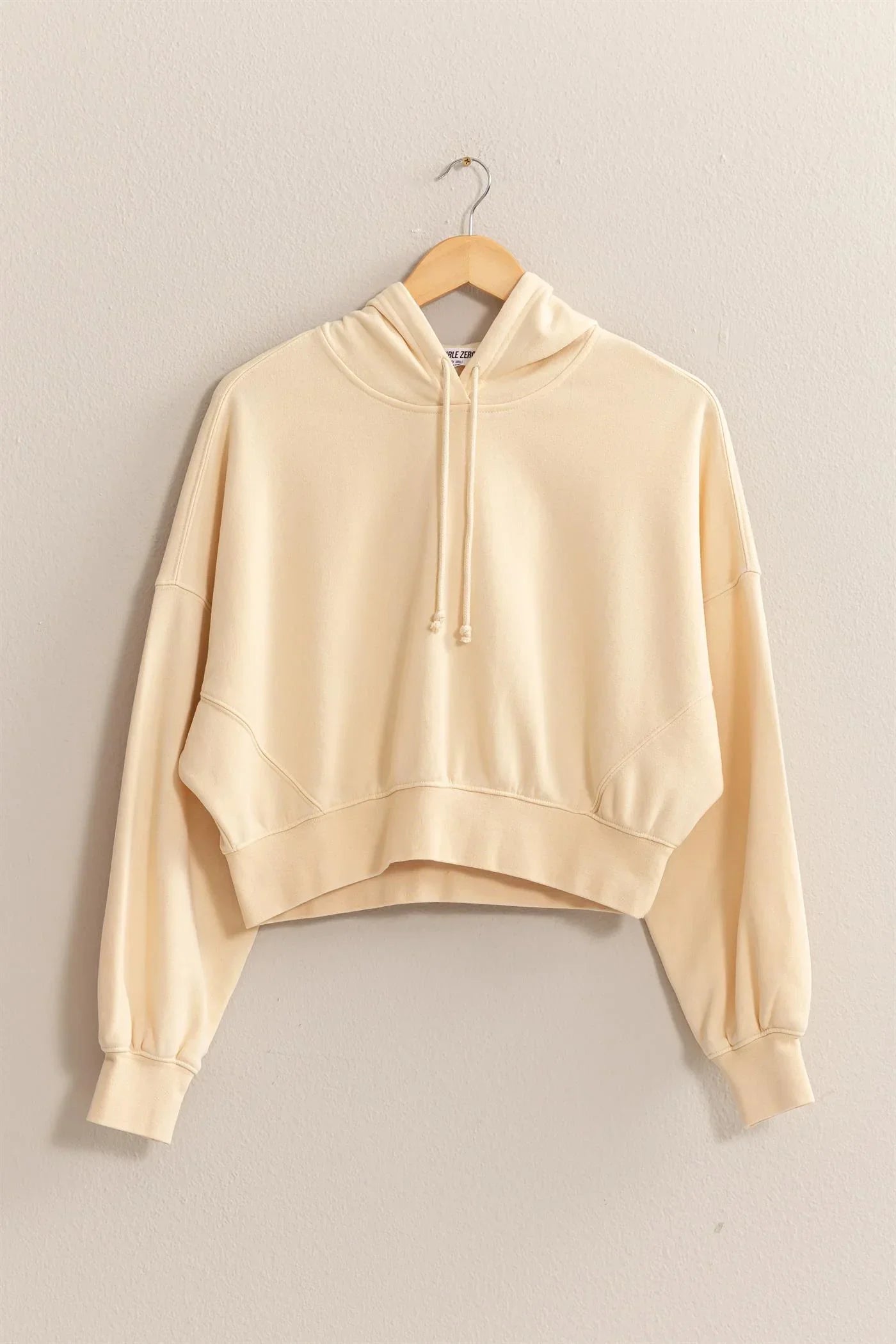 Drop Shoulder Pullover Soft Casual Sweatshirt Cropped Hoodie