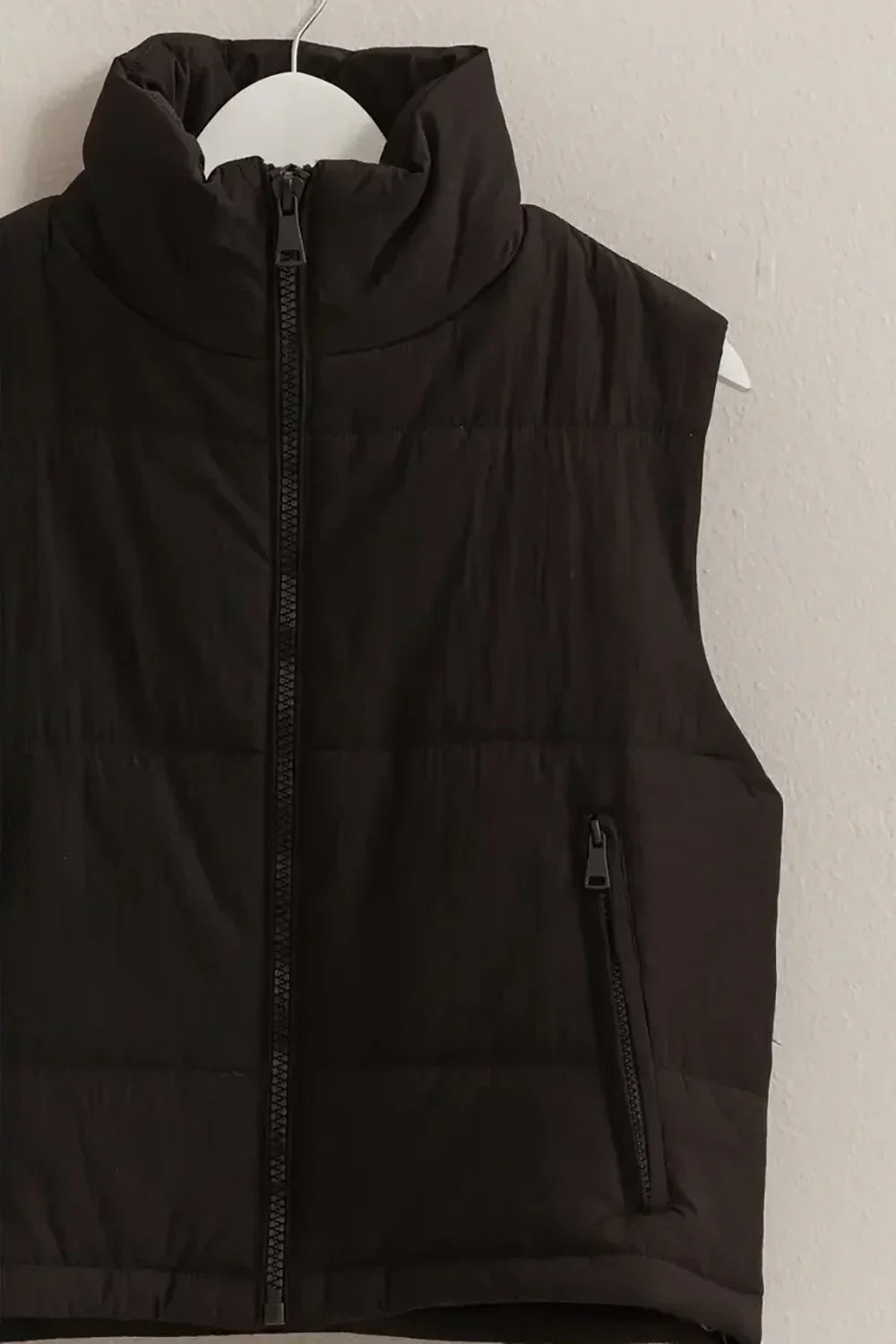 Lightweight Side Drawstring Front Pocket Neutral Puffer Quilted Vest
