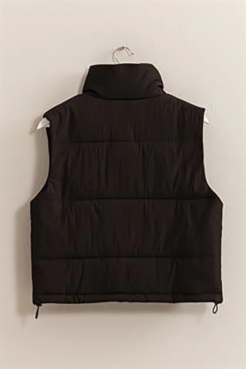 Lightweight Side Drawstring Front Pocket Neutral Puffer Quilted Vest