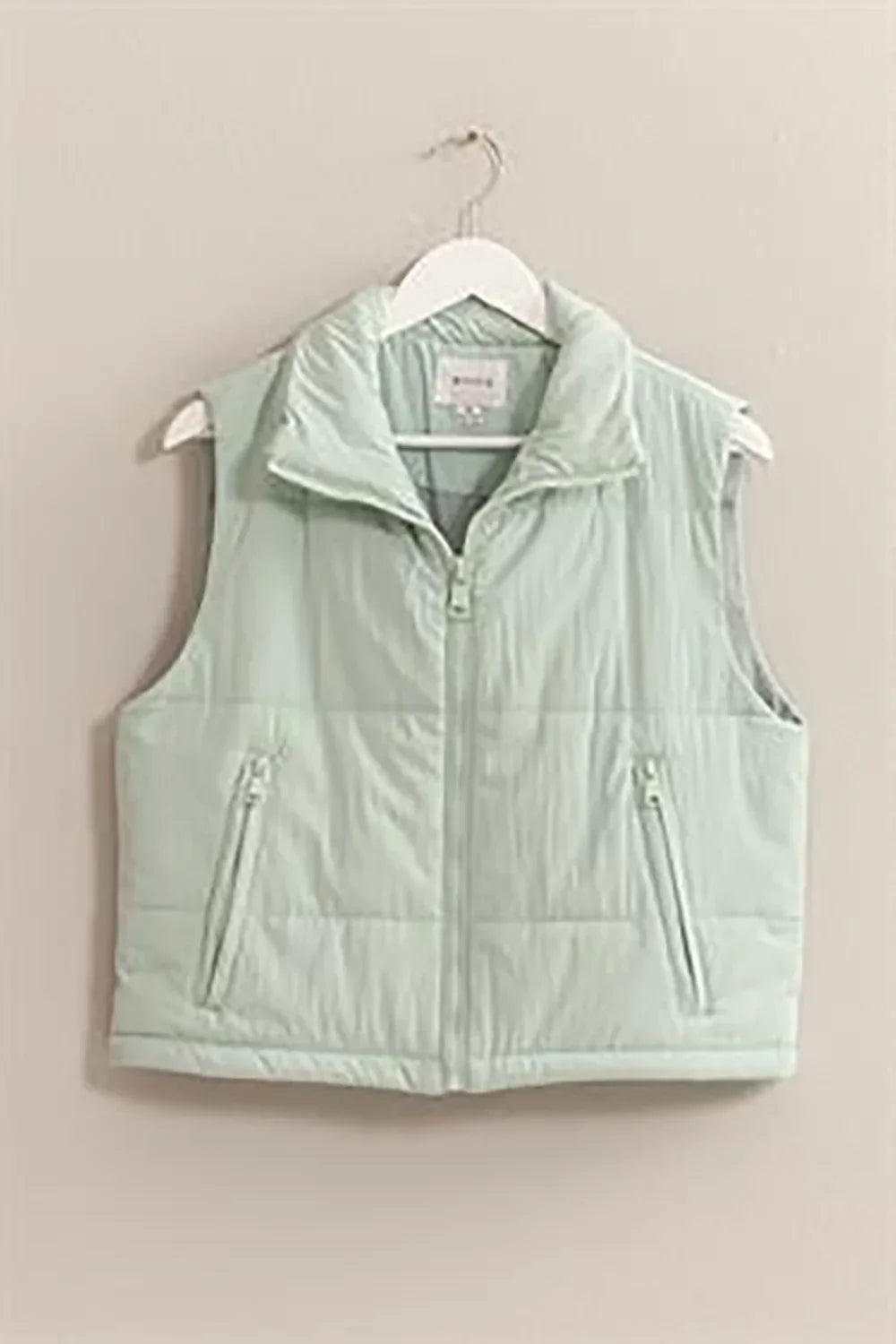 Lightweight Side Drawstring Front Pocket Neutral Puffer Quilted Vest