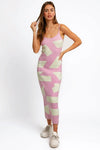 Abstract Printed Sweater Comfy Maxi Dress - Tasha Apparel Wholesale