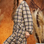 Plus Size Western Plaid Balloon Sleeves Boutique Fall Fashion Dress - Tasha Apparel Wholesale