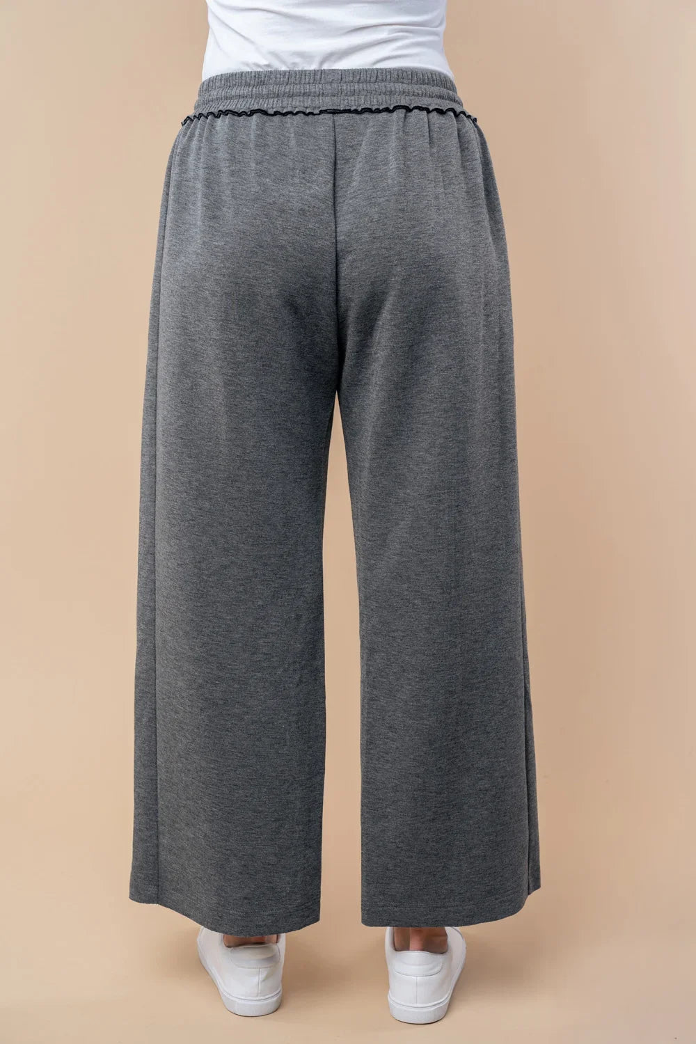 Soft Drawstring Wide Leg Pants Relaxed Fit Elastic Waist Comfortable Boutique Pants
