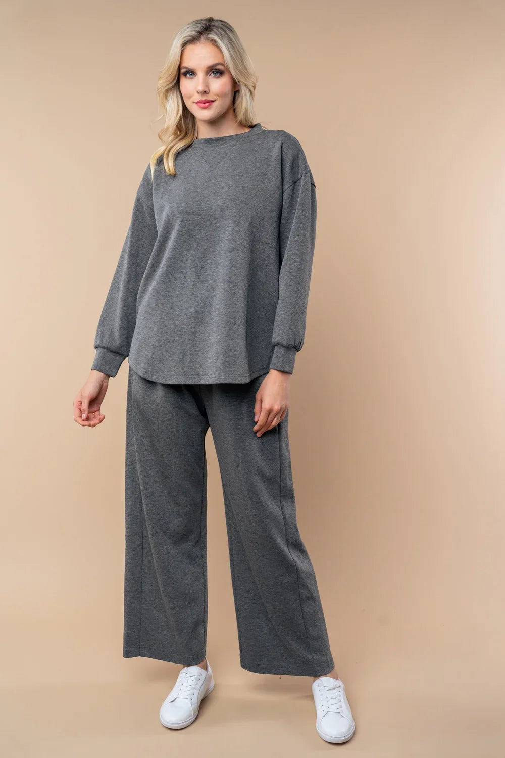 Soft Drawstring Wide Leg Pants Relaxed Fit Elastic Waist Comfortable Boutique Pants