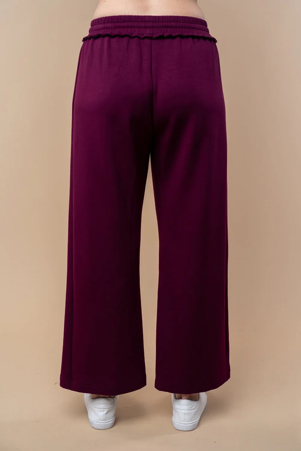 Soft Drawstring Wide Leg Pants Relaxed Fit Elastic Waist Comfortable Boutique Pants