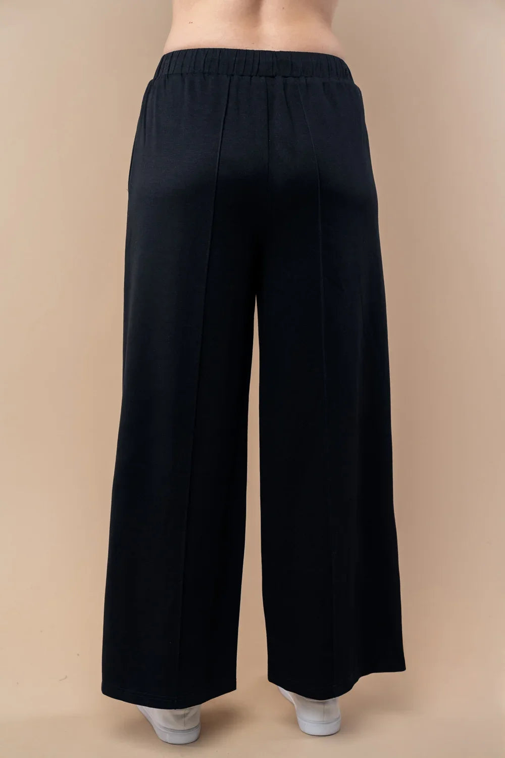 Soft Wide Leg Elastic Waist Comfortable Casual Lounge Pants - Tasha Apparel Wholesale