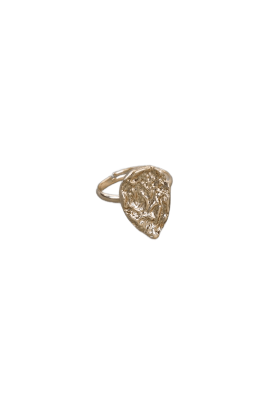 Gold Hammered Metal Teardrop Ring - Tasha Apparel Wholesale