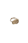 Gold Hammered Metallic Stone Ring