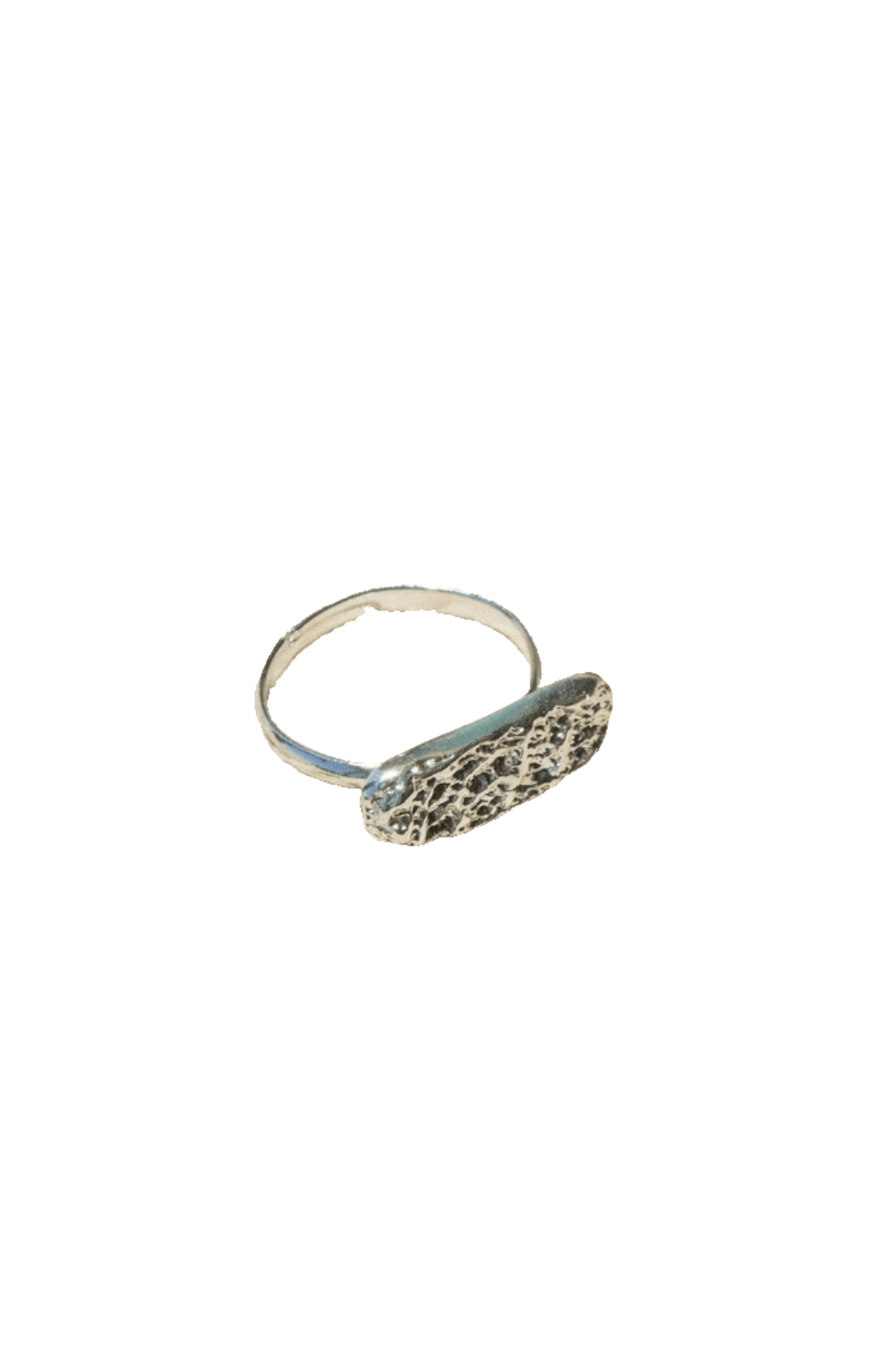 Silver Hammered Metallic Stone Ring - Tasha Apparel Wholesale