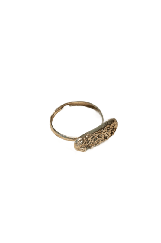 Gold Metallic Hammered Bar Ring - Tasha Apparel Wholesale