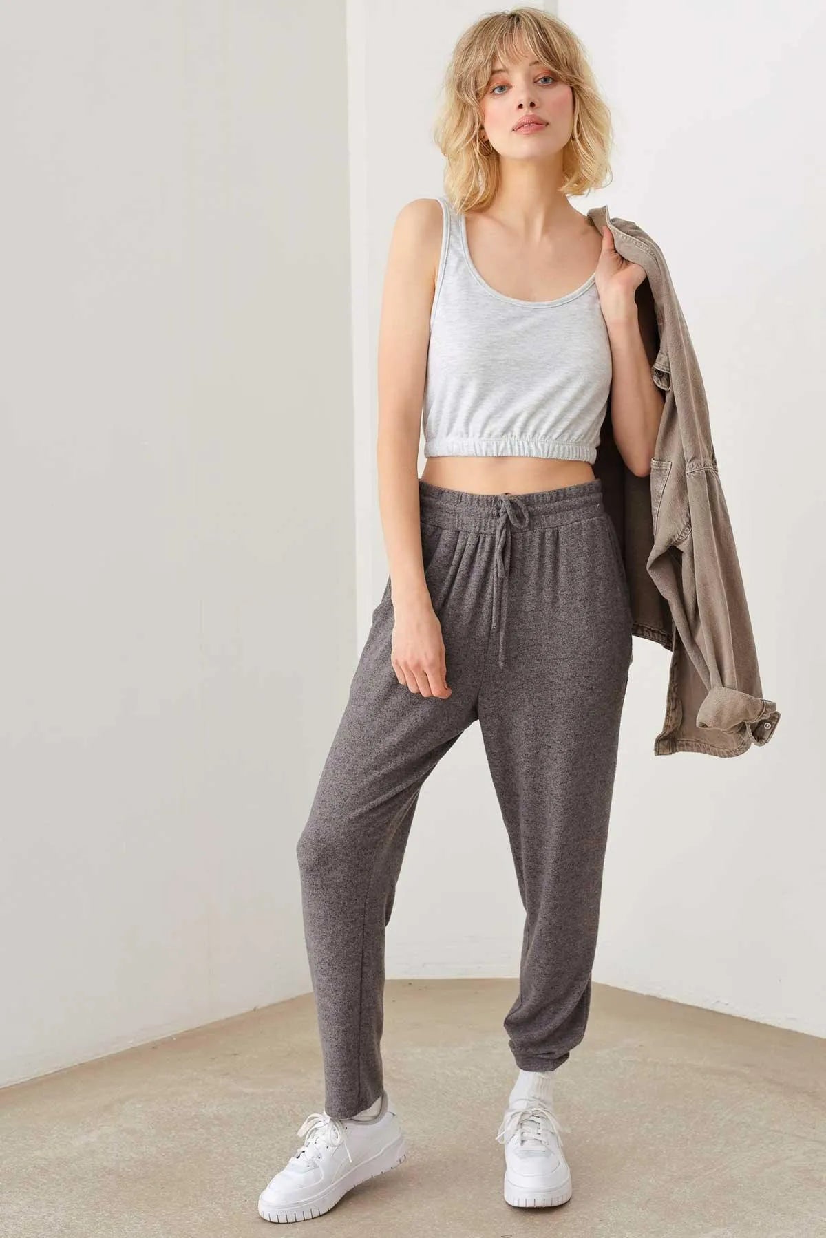 Active Cute V-neckline Front & Back Crop Top - Tasha Apparel Wholesale