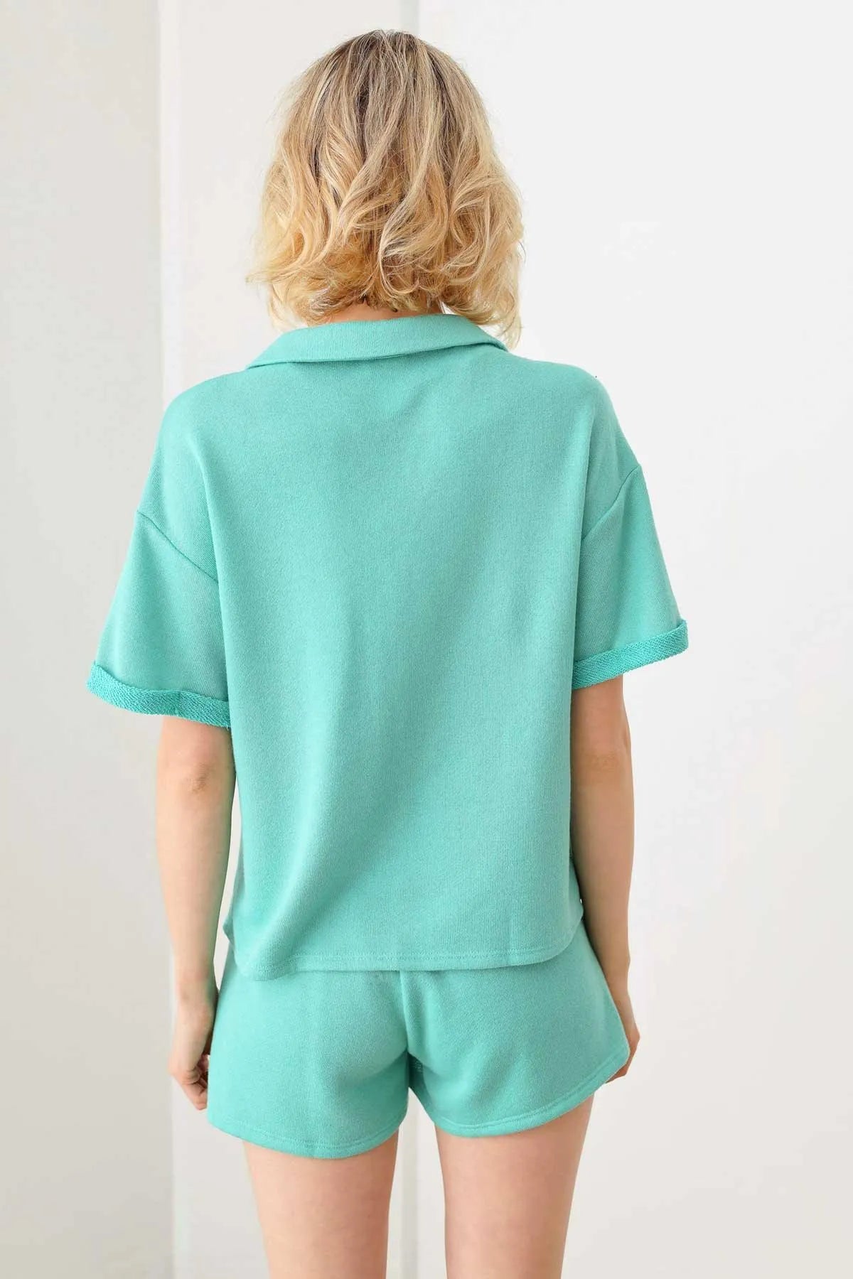 Casual Sport Style Polo Shirt Side Pocket Short Set - Tasha Apparel Wholesale