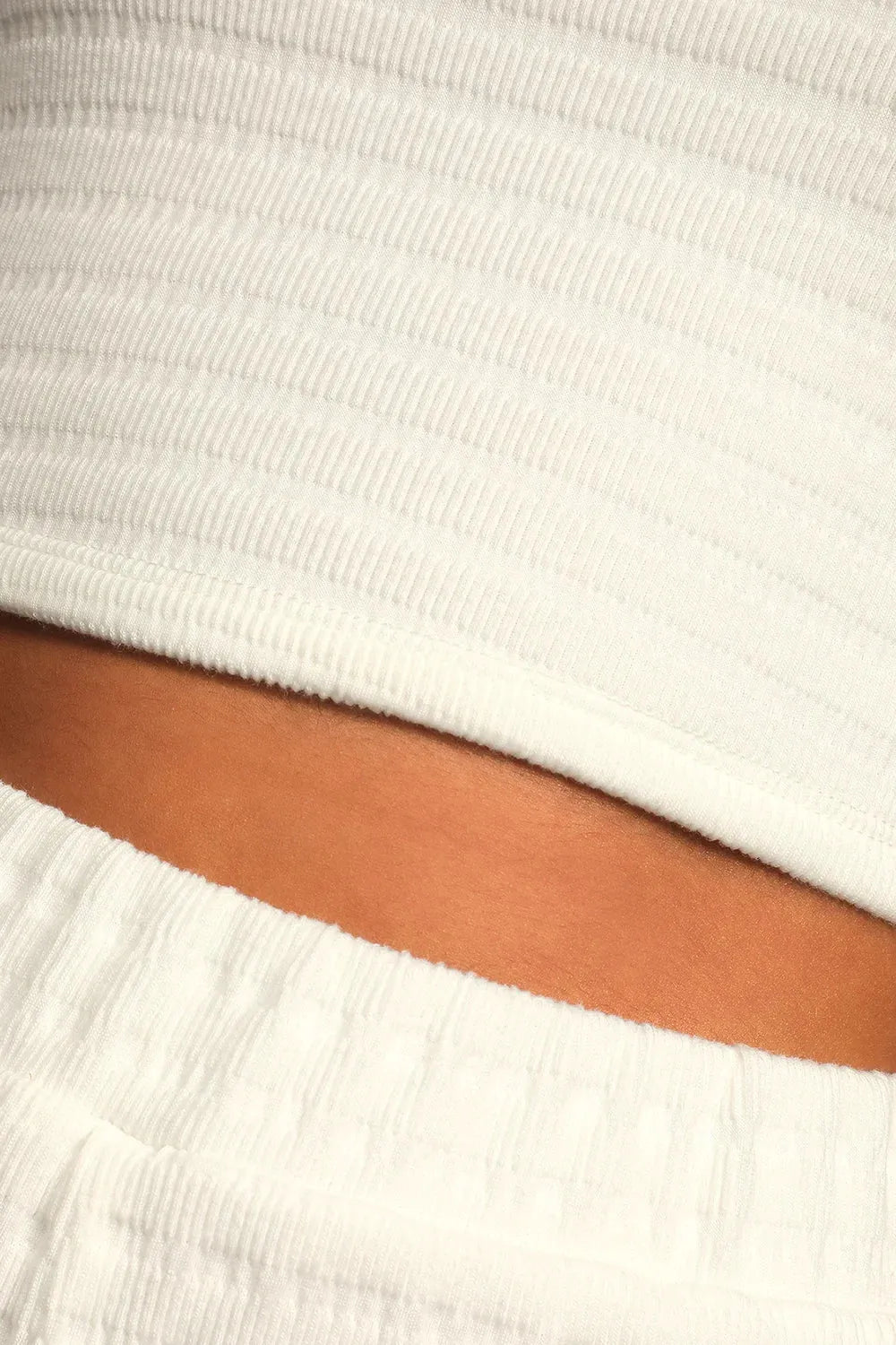 White Square Neck Ribbed Sleeveless Boutique Crop Top