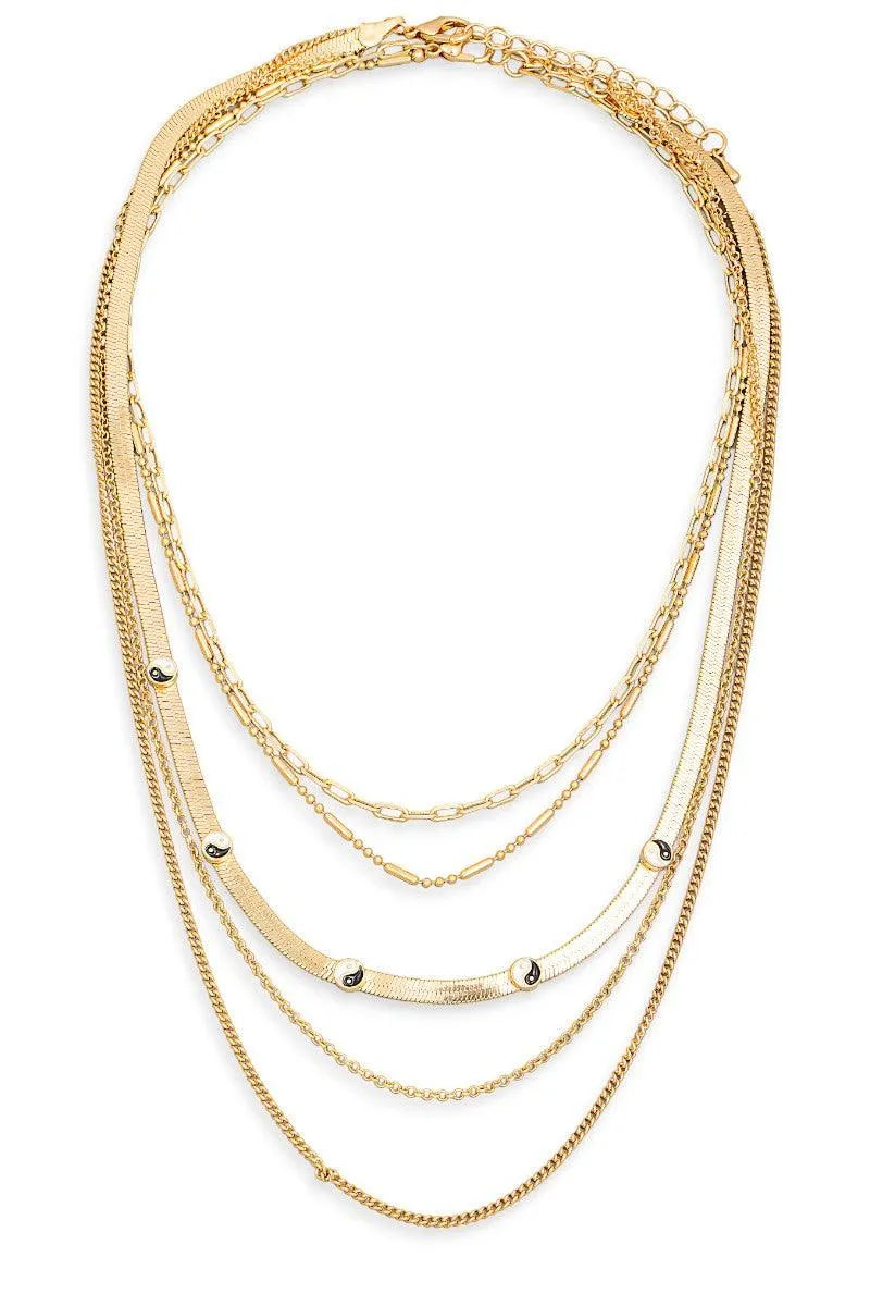 Wholesale Multi Layered Chain Yin Yang Pendant Necklace