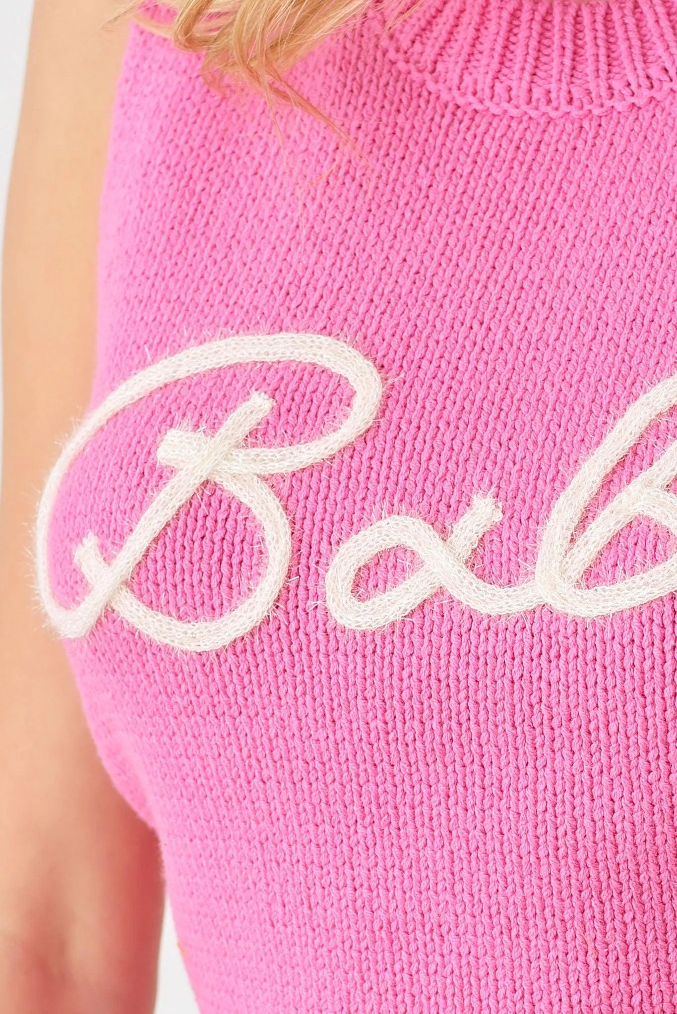 "Babe" Cropped Printed Sweater Knit Tank Vest - Tasha Apparel Wholesale