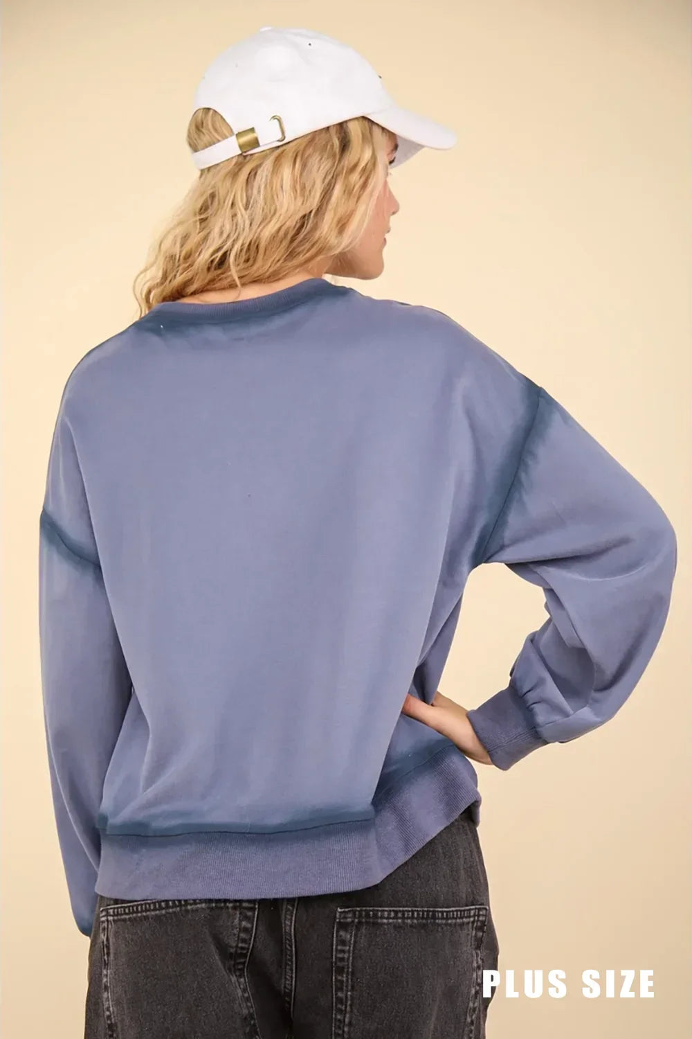 Plus Size Oversized Crewneck Relaxed Fit Casual Loungewear Essential Sweatshirt - Tasha Apparel Wholesale