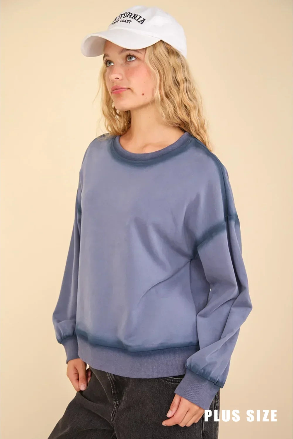 Plus Size Oversized Crewneck Relaxed Fit Casual Loungewear Essential Sweatshirt - Tasha Apparel Wholesale