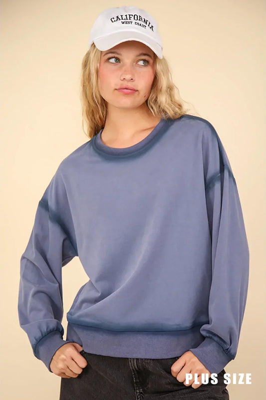 Plus Size Oversized Crewneck Relaxed Fit Casual Loungewear Essential Sweatshirt