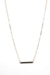Gold Name Tag Single Tiny Pearl Chain Necklace - Tasha Apparel Wholesale