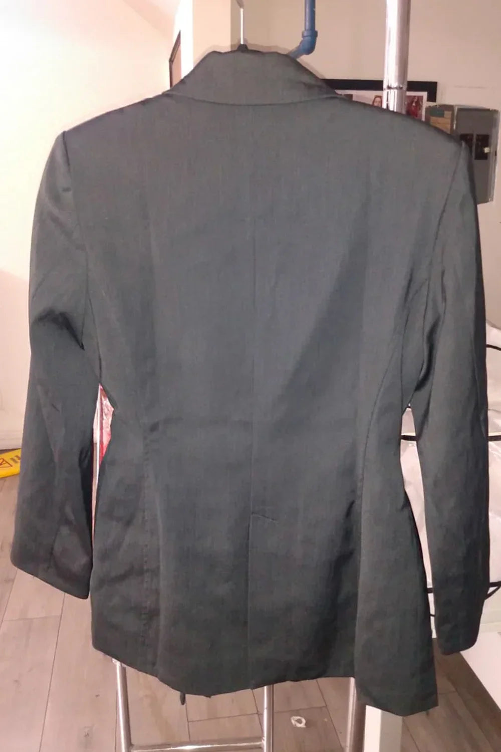 Onyx Charcoal Long Sleeve Belted Open Front Wrap Blazer - Tasha Apparel Wholesale