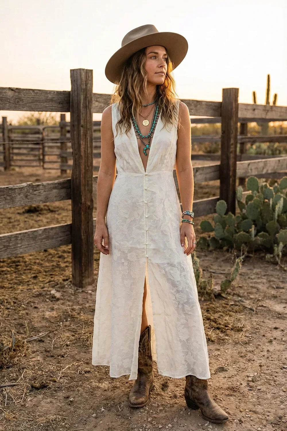 Sleeveless Floral Satin Button Down Front Slit Resort Dress - Tasha Apparel Wholesale