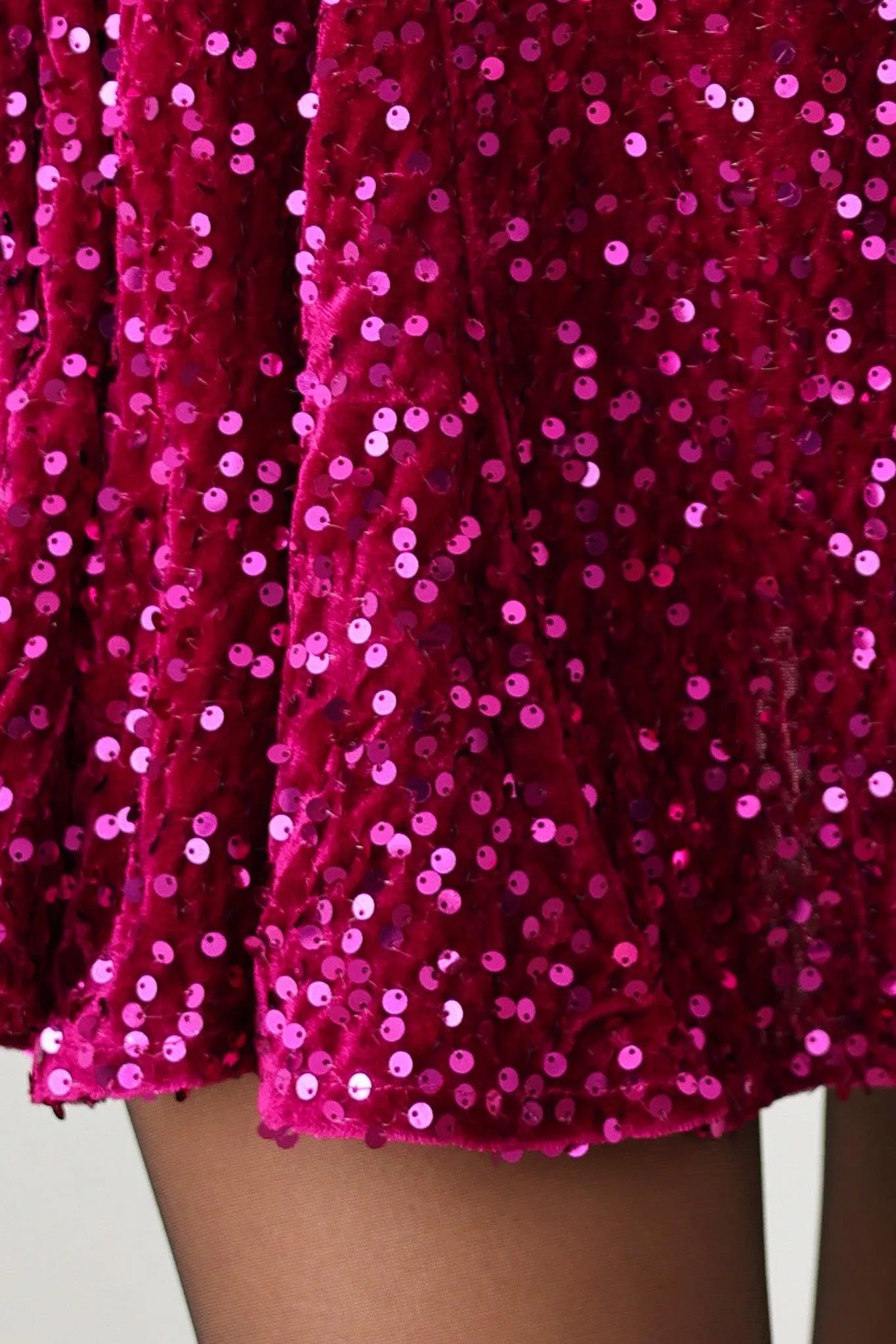 Sequin Velour Cocktail Flare Silhouette Corset A- Line Mini Dress - Tasha Apparel Wholesale