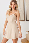 Plain Adjustable Shoulder Straps A-line Silhouette Mini Dress - Tasha Apparel