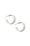 Casual Metallic Thick Flat Hoop Earrings