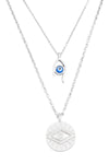 Two Layer Evil Eye Coin Charm Necklace