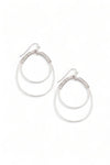 Metal Layered Oval Cutout Wrapped Wire Drop Earrings