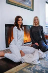 Black Star Print Long Sleeve Crewneck & Sweatpants Set - Tasha Apparel Wholesale