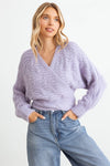 Fuzzy Knit Wrap Long Sleeve Sweater Cardigan - Tasha Apparel Wholesale