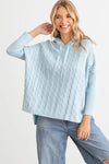 Cable Knit Long Sleeve Hooded Sweater - Tasha Apparel Wholesale