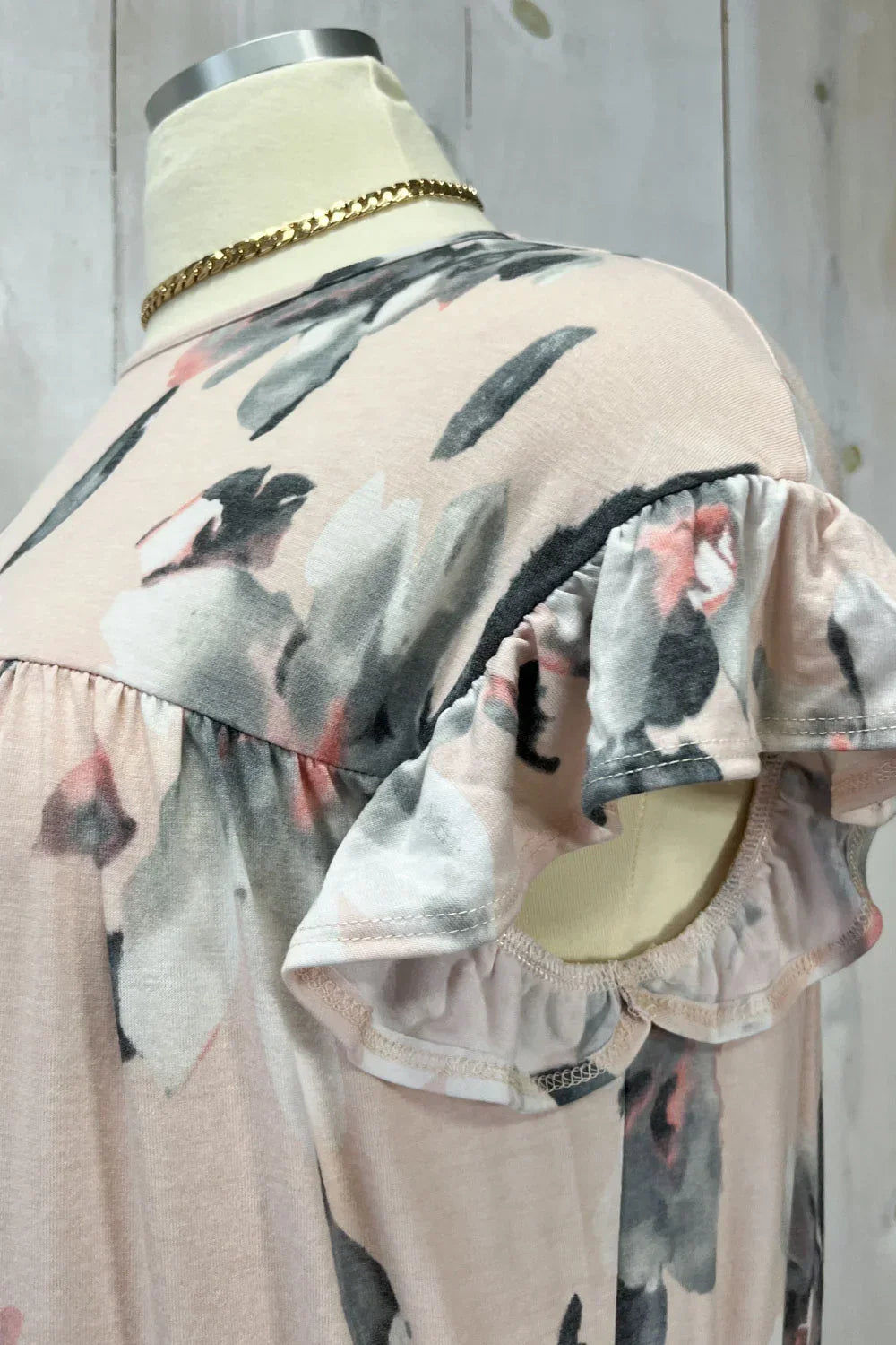 Plus Size Short Sleeve Tiered Ruffle Floral Babydoll Mini Dress