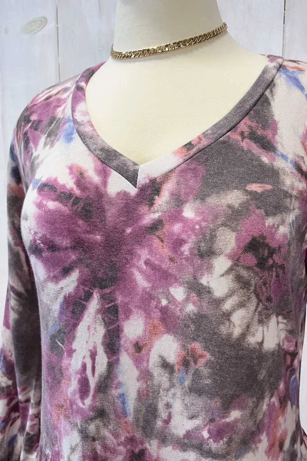 Plus Size Boho Tie Dye Long Sleeve Tiered Midi Boutique Fashion Dress