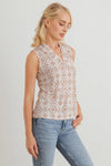 Floral & Paisley V-Neck Sleeveless Tank Top - Tasha Apparel Wholesale
