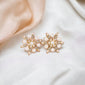 Gold & Pearl Snowflake Stud Earrings