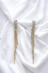 Gold Diamonds Incrustation Snake Chain Tassel Earrings - Tasha Apparel Wholesale