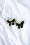 Gold & Black Butterfly Shaped Stud Earrings