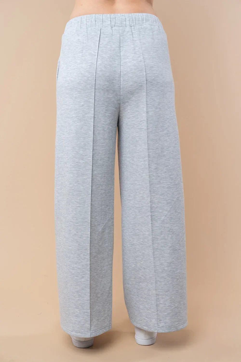 Soft Wide Leg Elastic Waist Comfortable Casual Lounge Pants - Tasha Apparel Wholesale