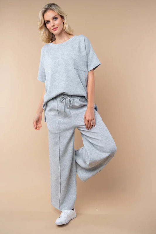 Soft Wide Leg Elastic Waist Comfortable Casual Lounge Pants