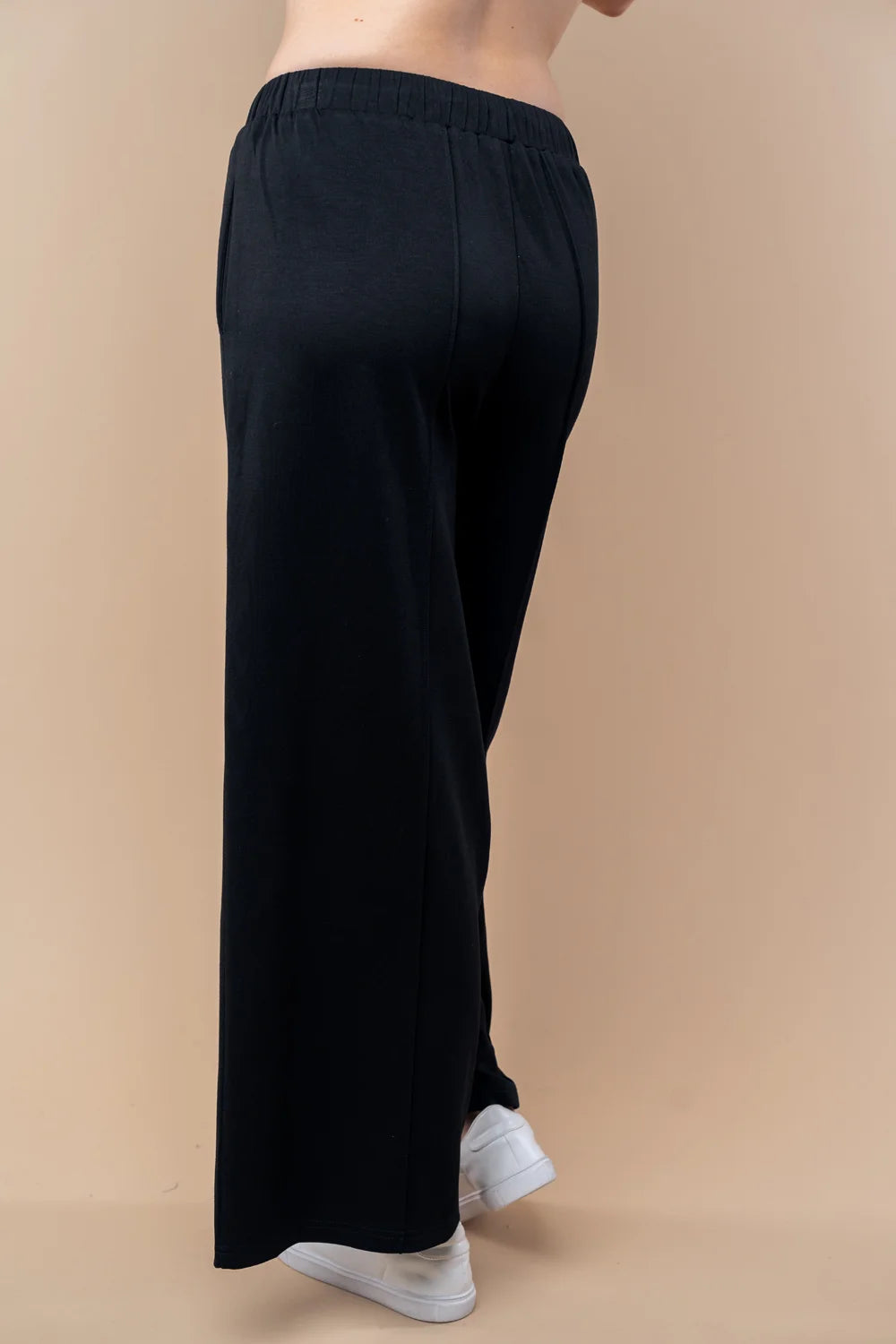 Soft Wide Leg Elastic Waist Comfortable Casual Lounge Pants - Tasha Apparel Wholesale
