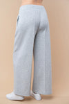 Plus Size Heather Grey Wide Leg Elastic Waist Lounge Pants - Tasha Apparel Wholesale