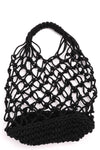 Black Net Crochet Mesh Beach Bag Handbag