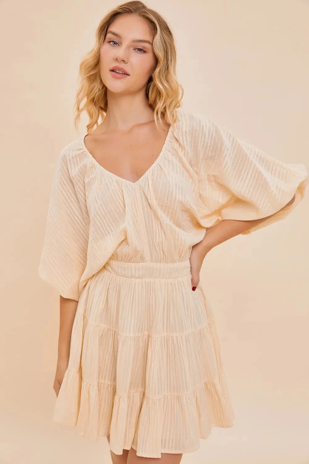 short cream boho dress Boho Sleeve Mini Dress