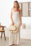 Crochet Detailing Sleeveless Knit Maxi Dress - Tasha Apparel Wholesale
