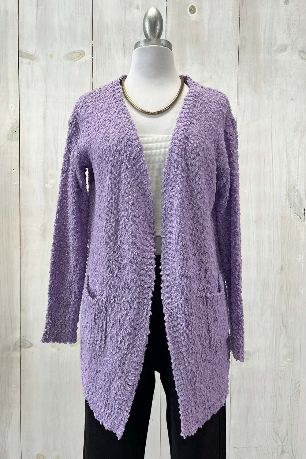 Trendy Popcorn Knit Open Front Cozy Lightweight Oversized Cardigan Sweater