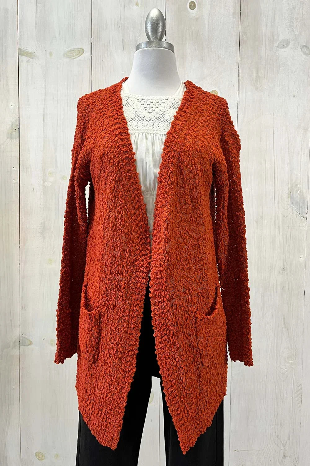 Trendy Popcorn Knit Open Front Cozy Lightweight Oversized Cardigan Sweater