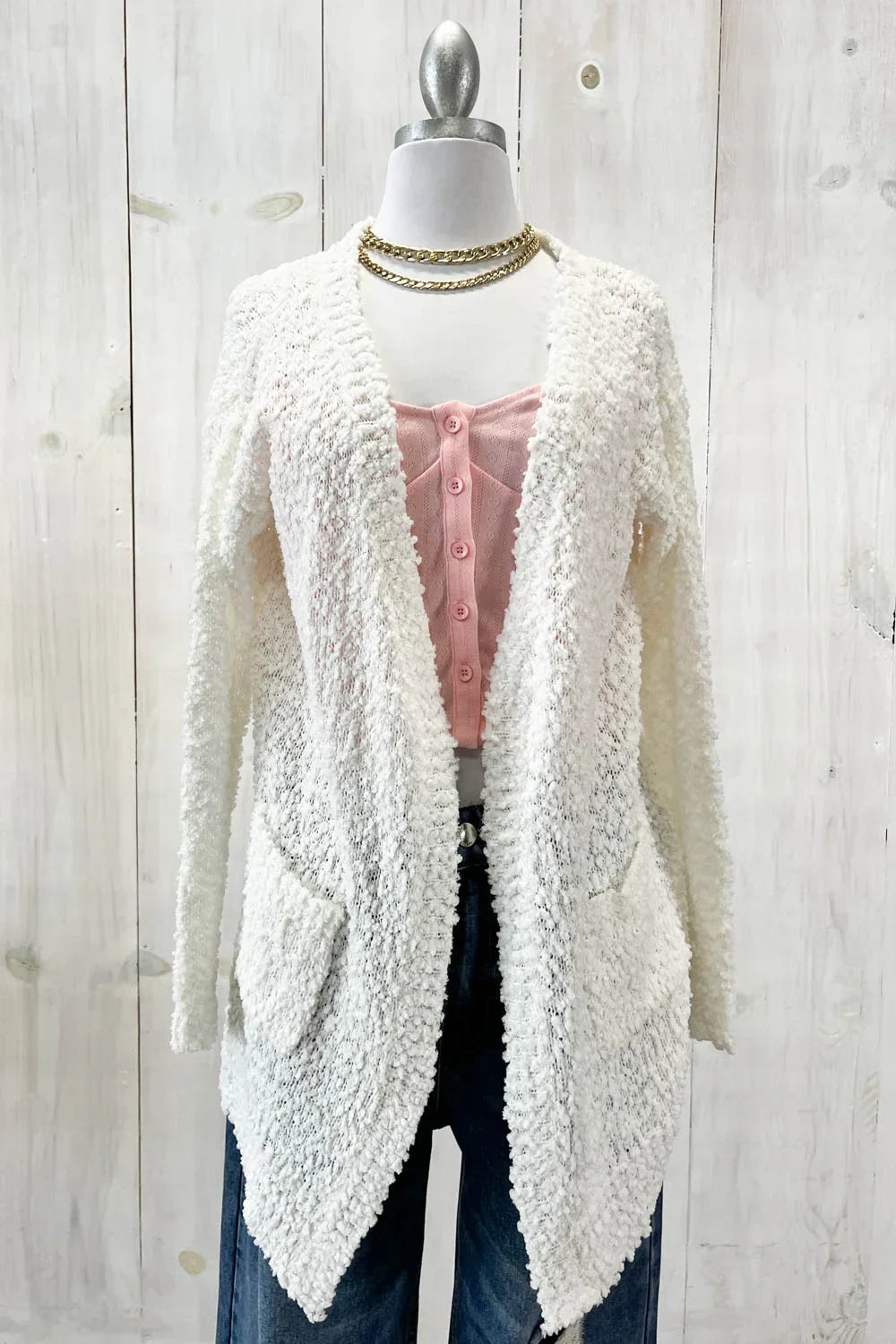 Trendy Popcorn Knit Open Front Cozy Lightweight Oversized Cardigan Sweater